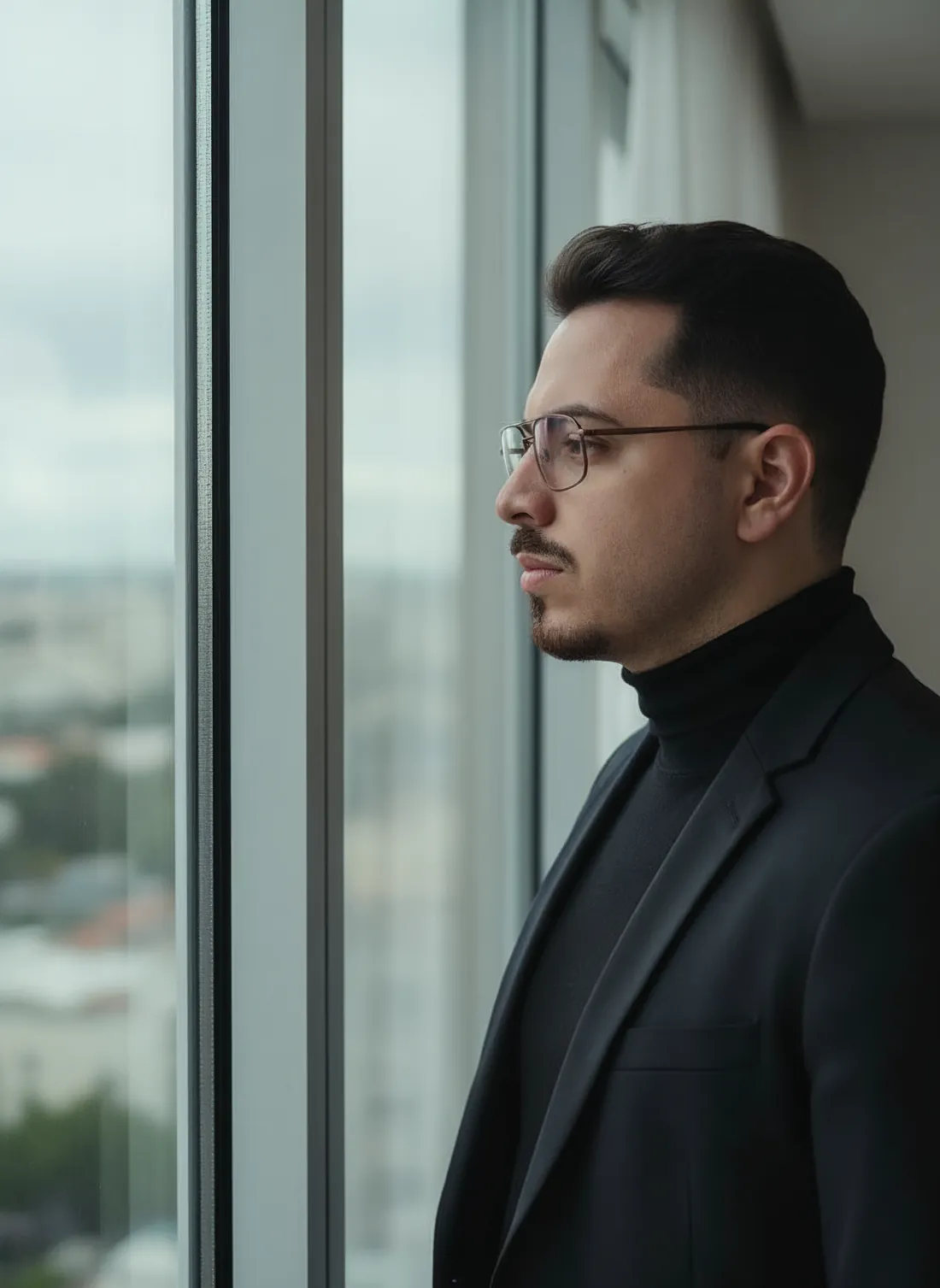 Alexandre Massocato olhando pela janela